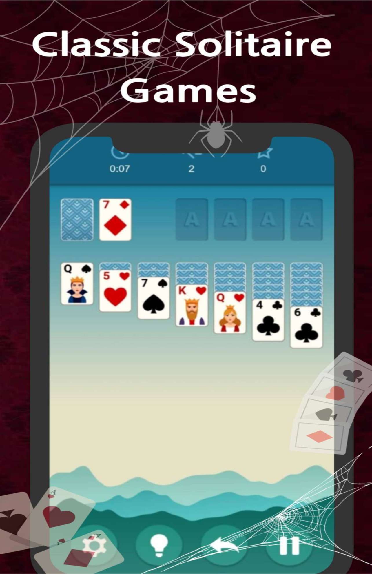 Screenshot of solitaire spider classic card