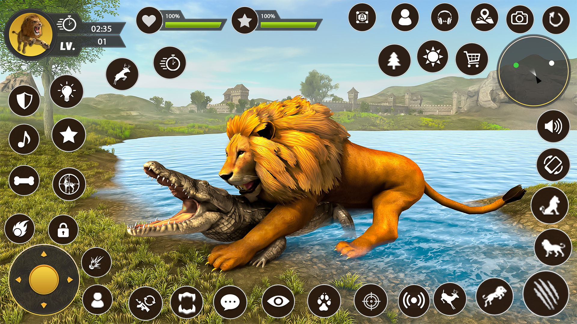 Игра Лев 3D Игры С Дикими Животными Мобильная Версия Андроид IOS.
