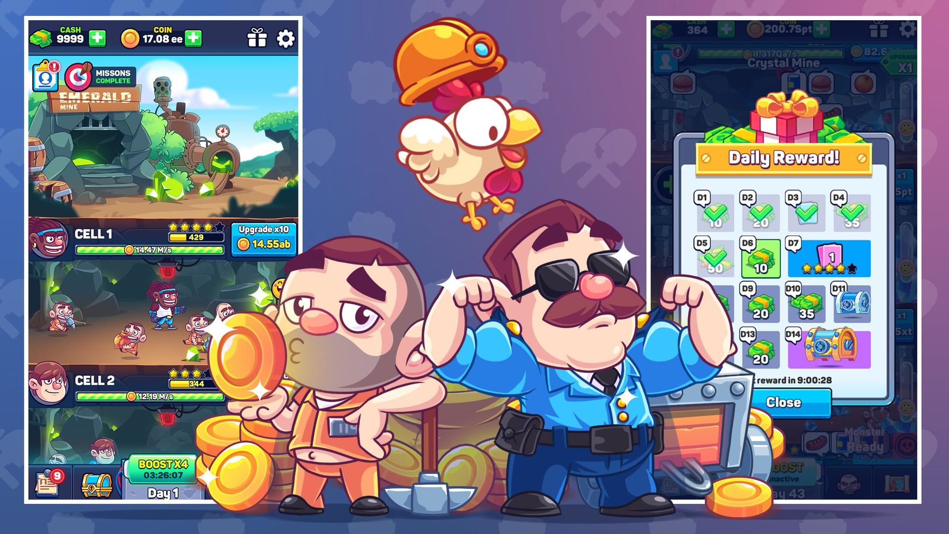 Screenshot of Idle Prison Tycoon: Gold Miner Clicker Game