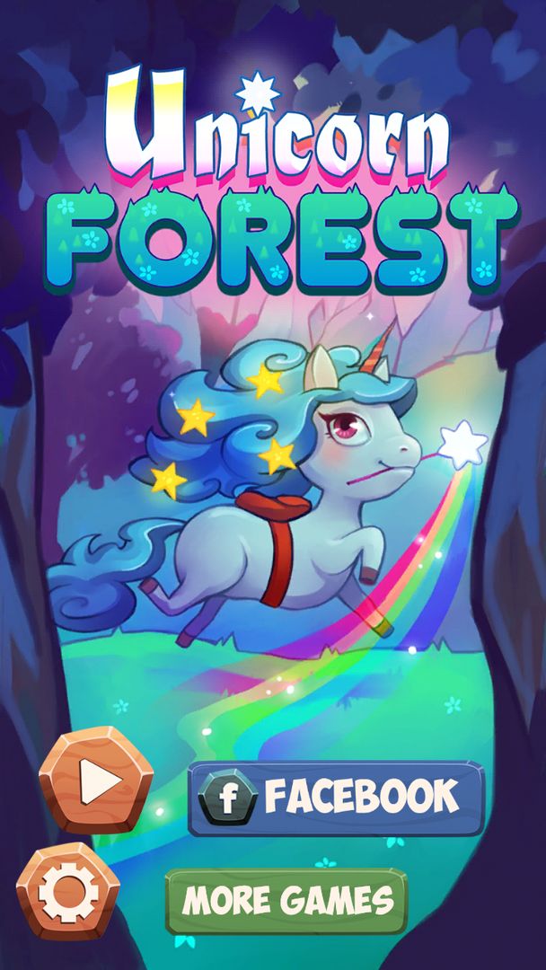 Unicorn Forest Fruit Match 3 ภาพหน้าจอเกม