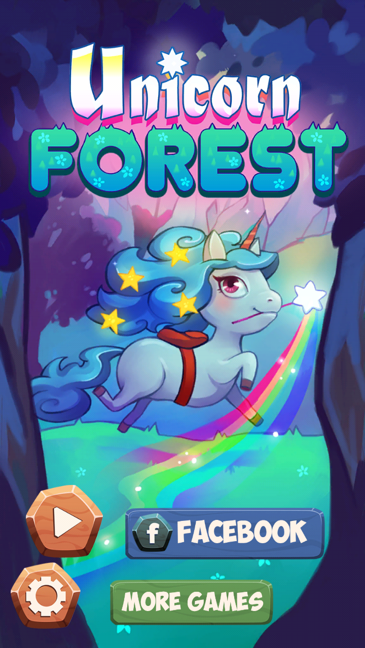 Unicorn Forest Fruit Match 3 Game Screenshot