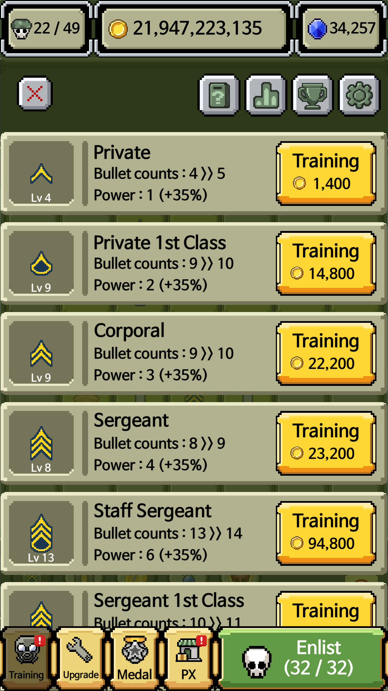 Raising Rank Insignia Game Screenshot