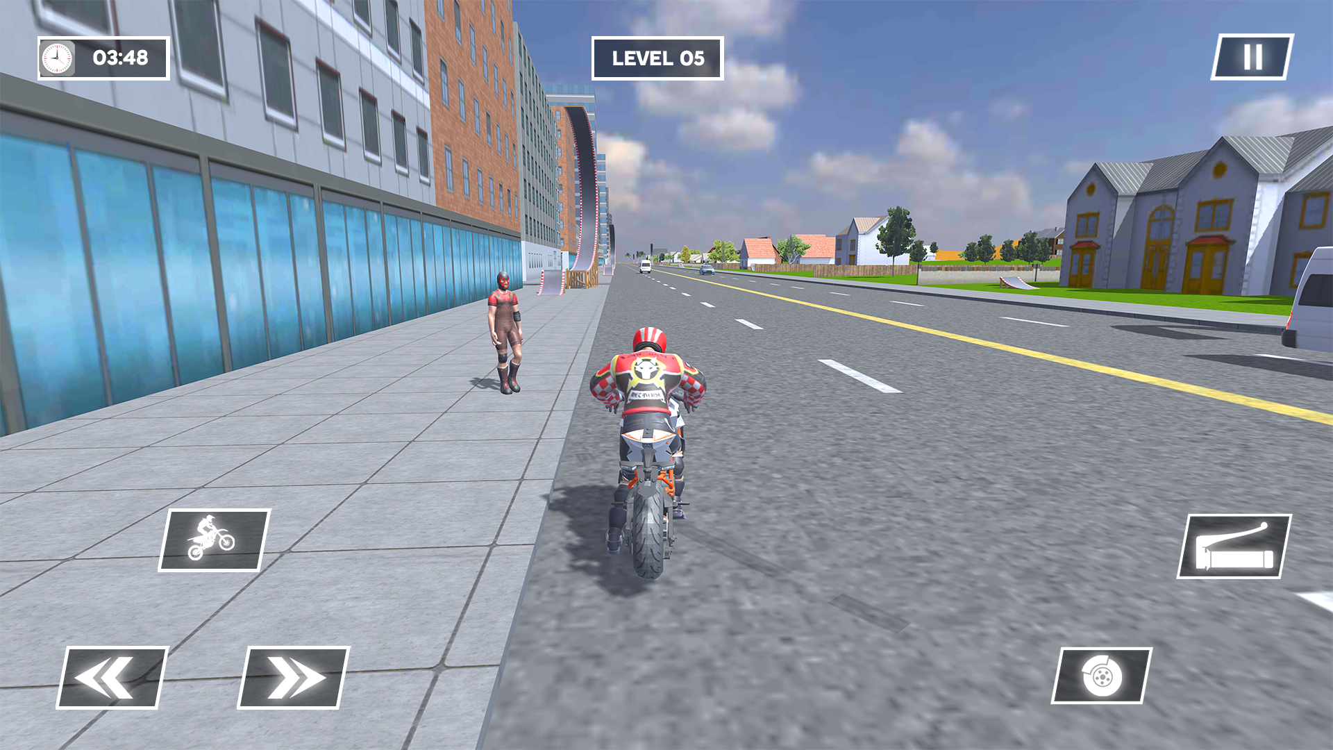 Captura de Tela do Jogo Wheelie Moto Stunt Racing Game