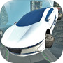 Futuristic Flying Car Driving
