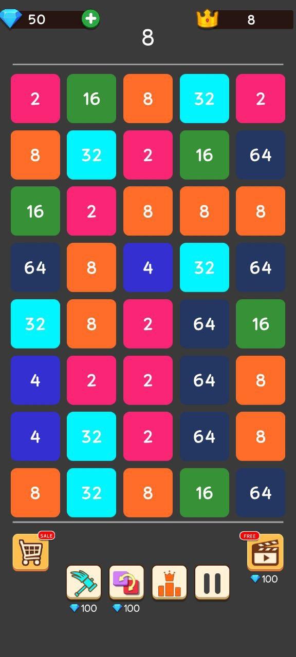 2248 Merge Block Number Puzzle Game Screenshot