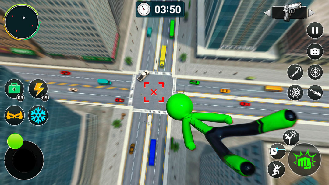Flying Stickman Rope Hero Game screenshot game