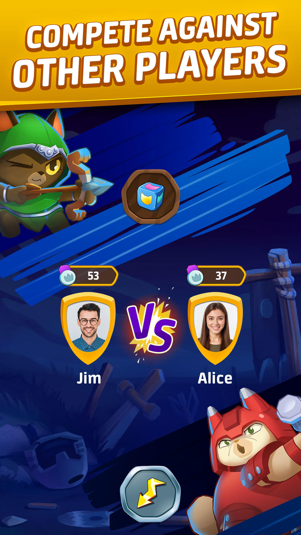 Cat Force - PvP Match 3 Game Game Screenshot