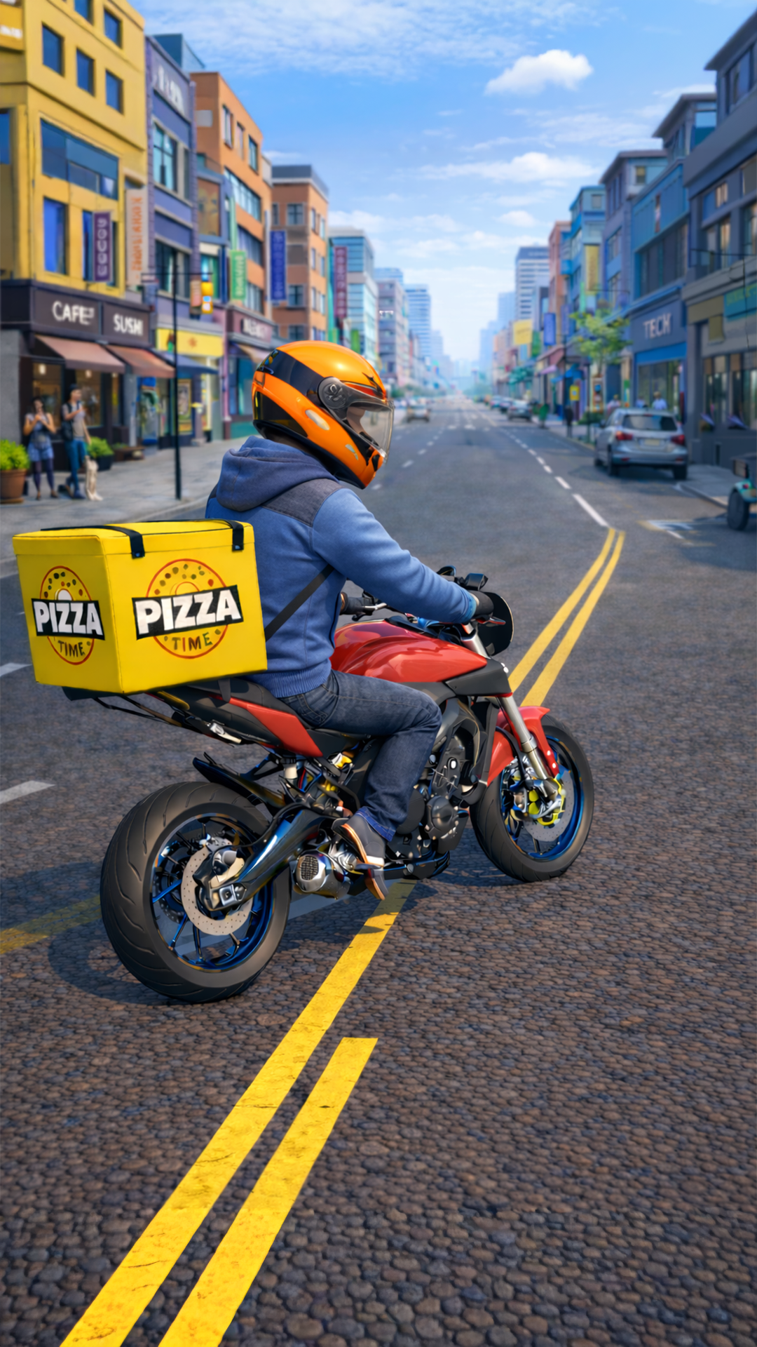 Pizza Delivery Moto Bike Sim Game Screenshot