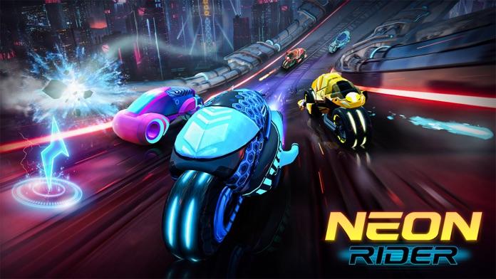 Neon Rider Worlds - Bike Games Game Screenshot