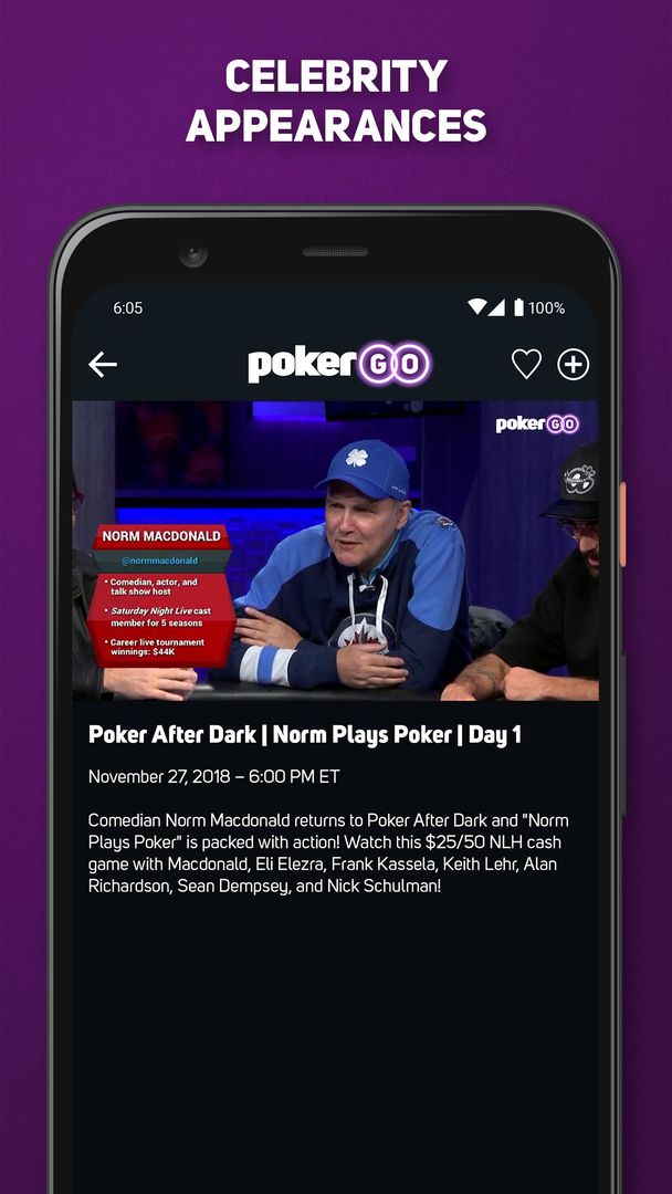 PokerGO Watch Now遊戲截圖