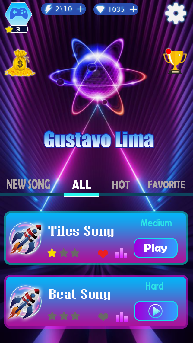 Gustavo Lima Tiles Hop Game Screenshot