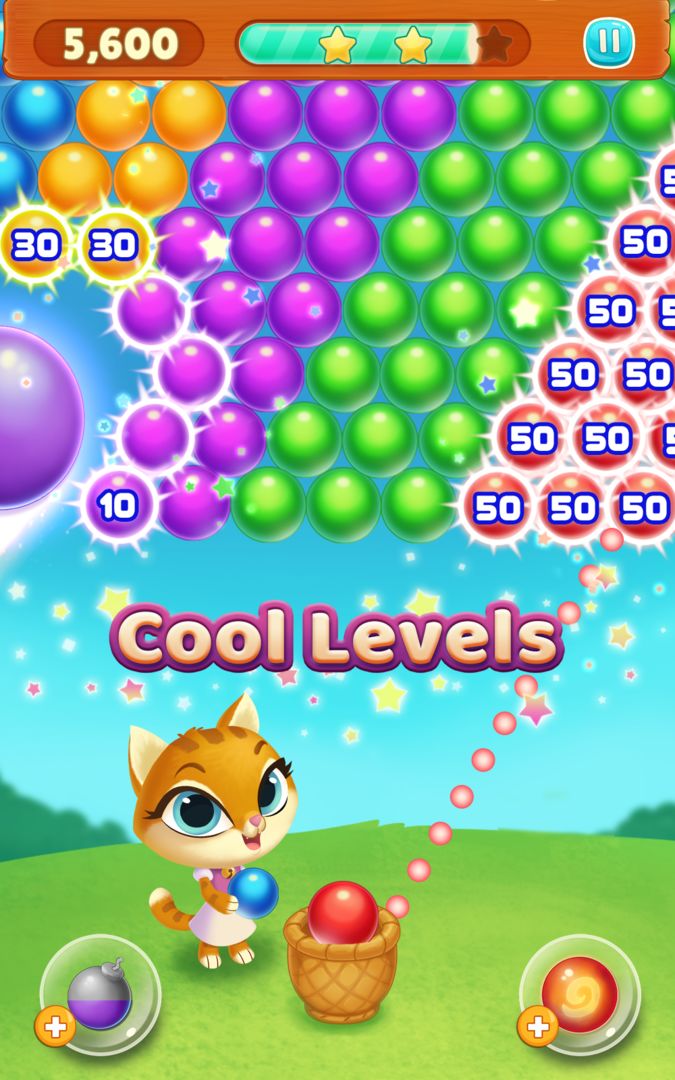 Screenshot of Kitty Pop Bubble Shooter