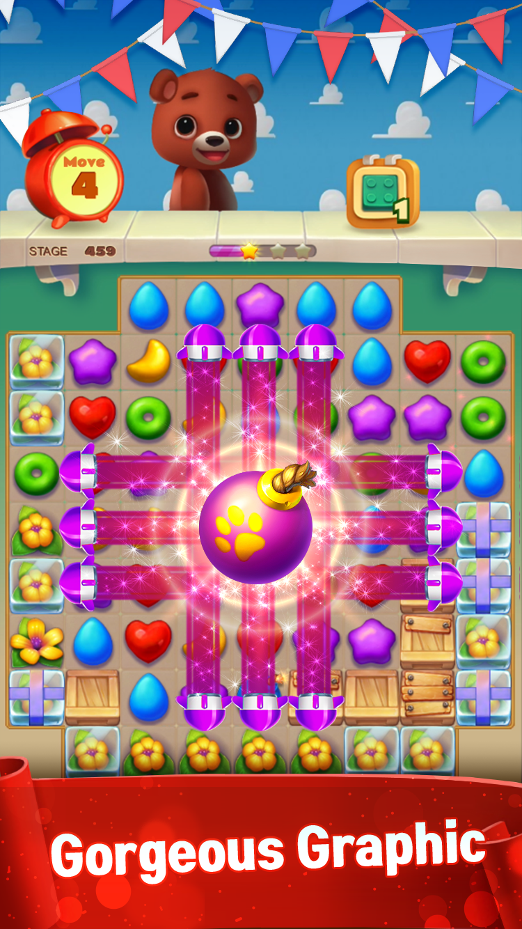 Toy Bear Sweet POP : Match 3 Puzzle Game Screenshot
