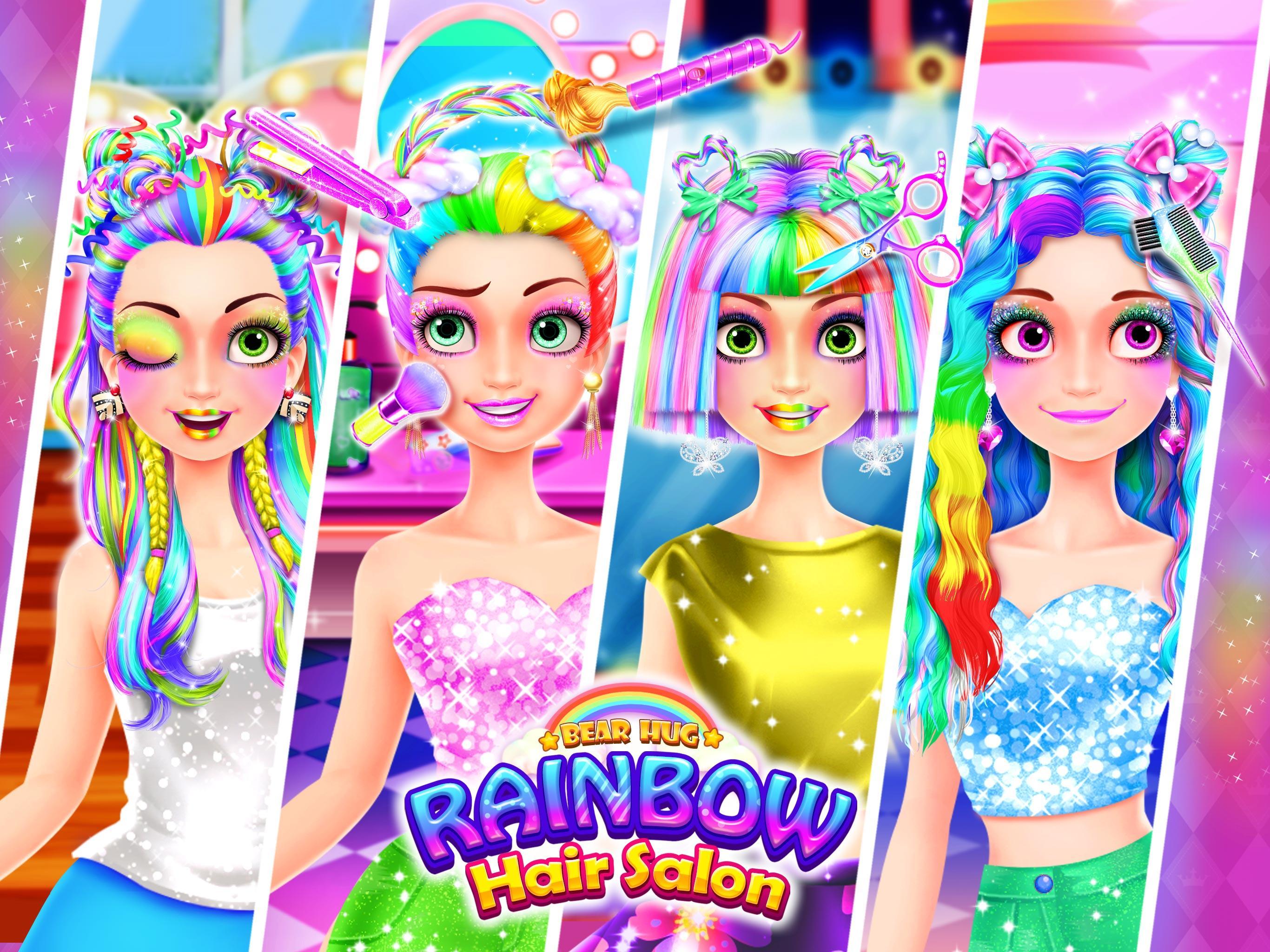 Screenshot 1 of Rainbow Hair Salon - ၀တ်စားဆင်ယင်ပါ။ 