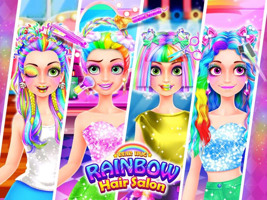 Rainbow Hair Salon - Dress Up screenshot game
