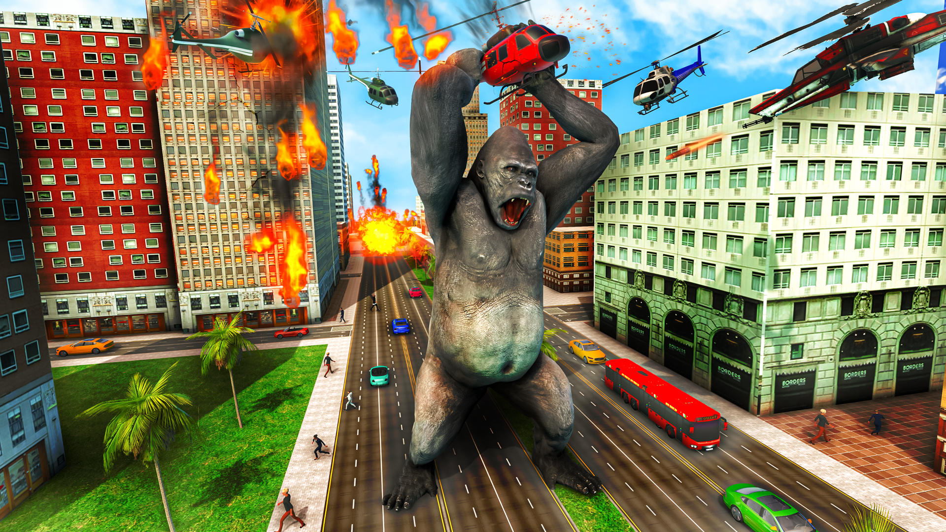Screenshot of Angry Gorilla City Attack Game