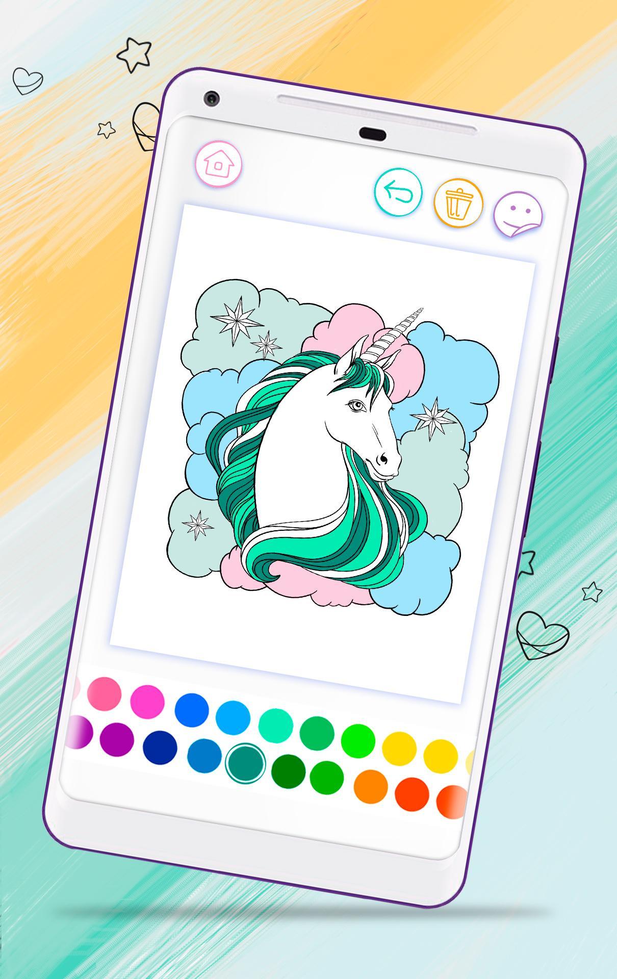 Unicorn Coloring Book Game Screenshot