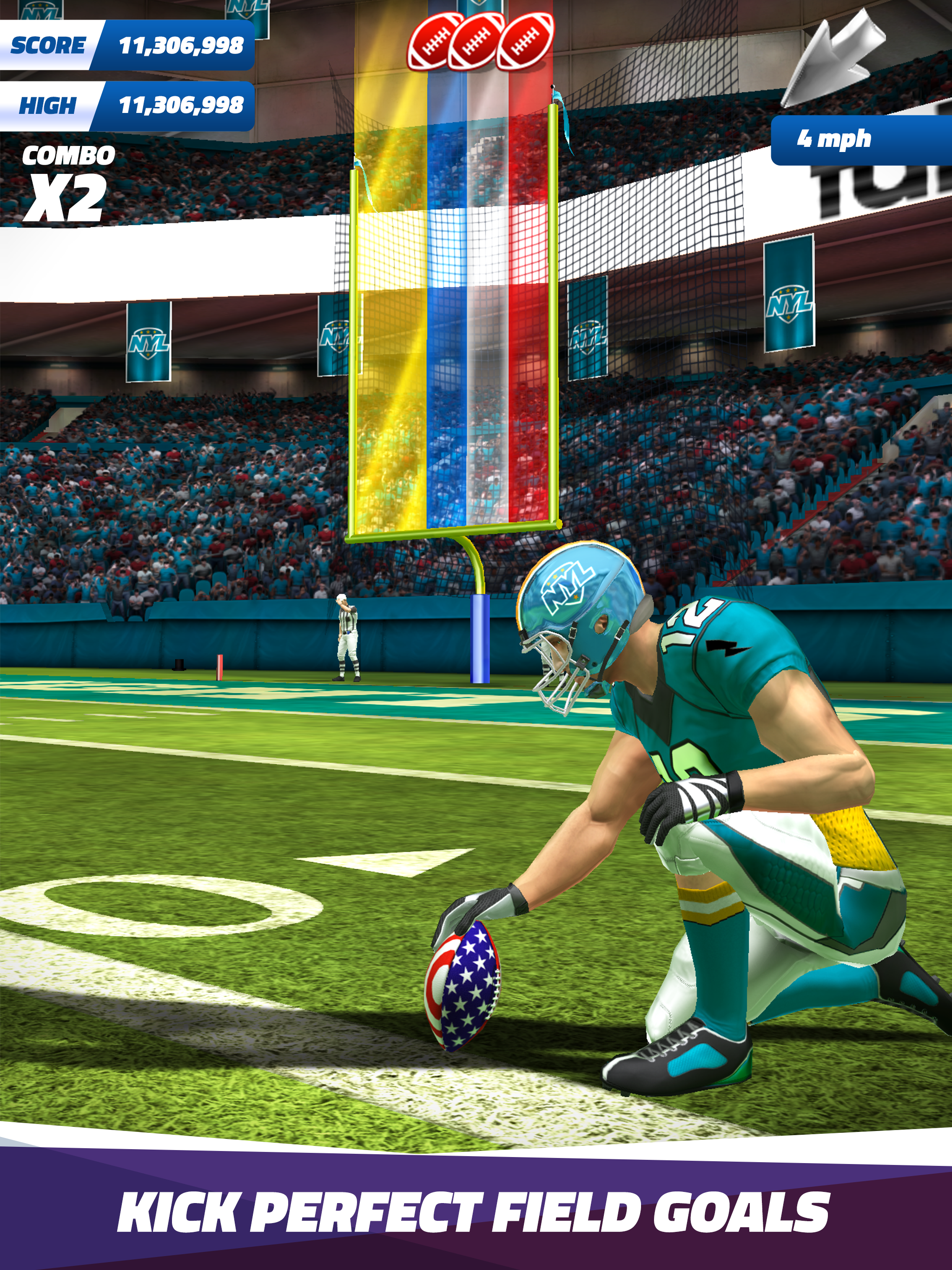Flick Field Goal 25 Game Screenshot