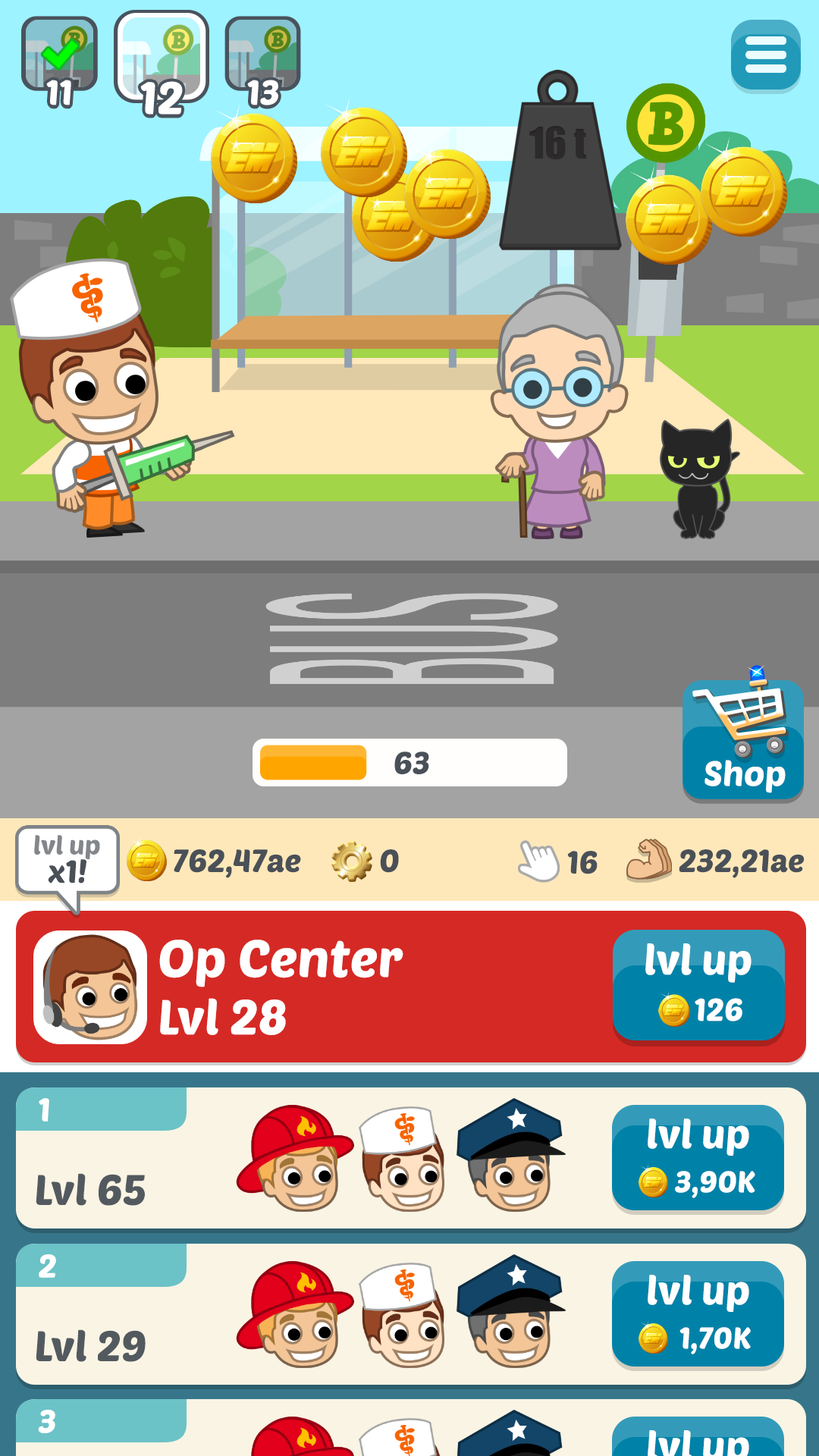 EMERGENCY Idle Tycoon – Granny, Cat & Thief Game Screenshot