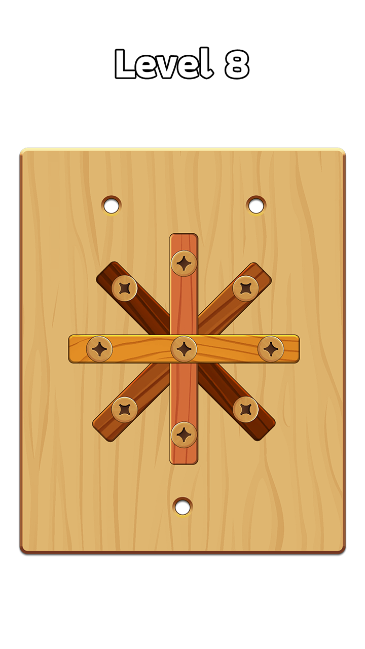 Wood Screw Nuts & Bolts Frenzy Game Screenshot