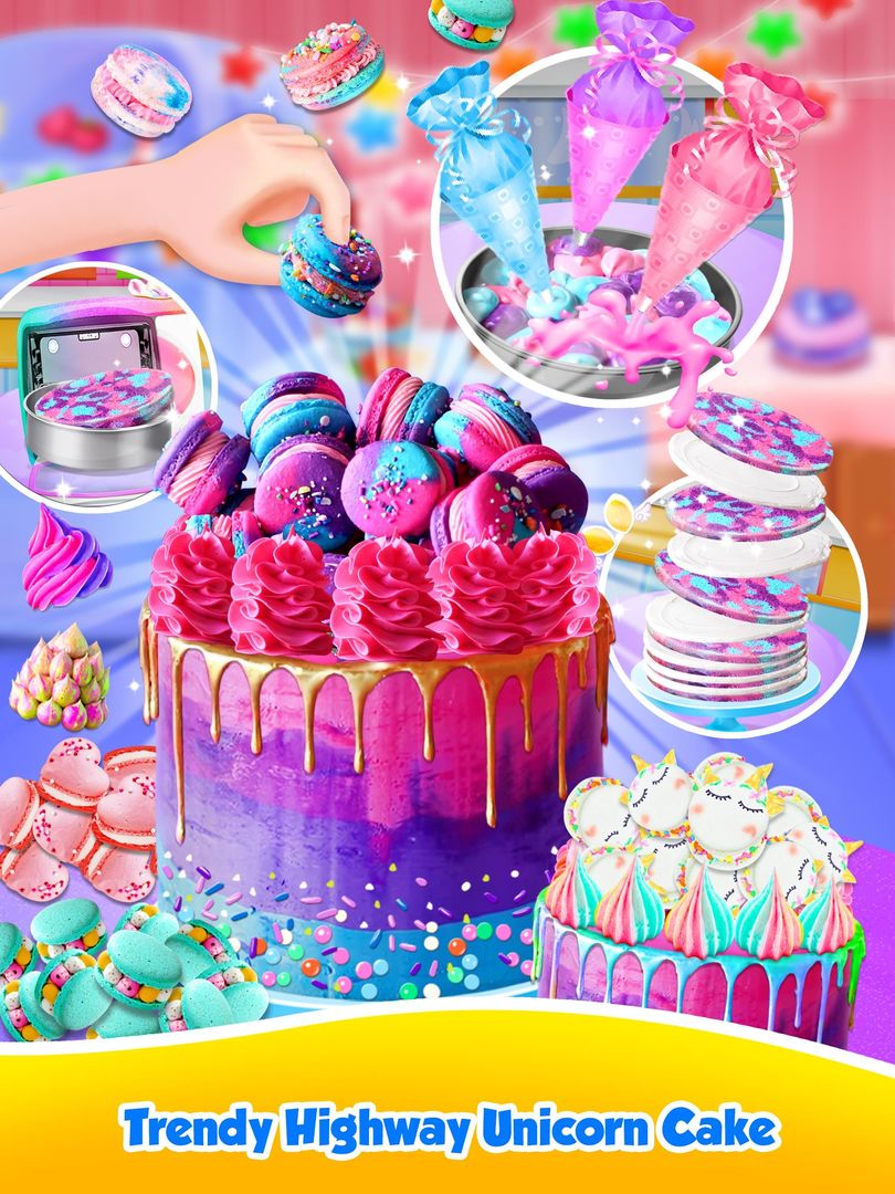 Unicorn Food - Sweet Rainbow Cake Desserts Bakery 게임 스크린 샷