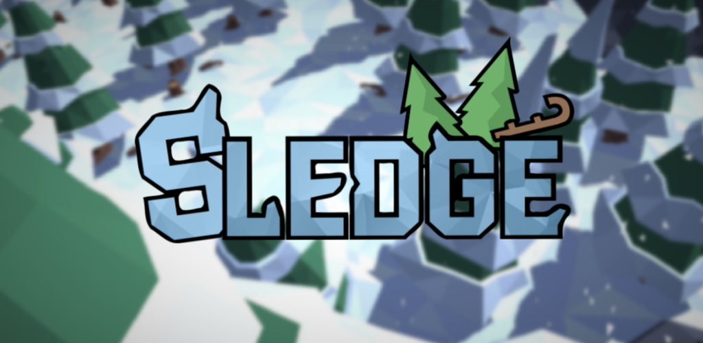 Banner of Sledge - snow mountain slide 