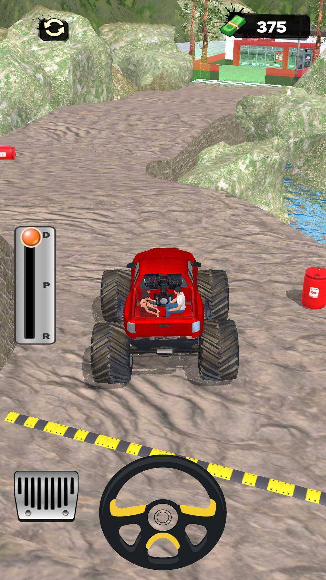 Dump Truck Mountain Climb 3D Game Screenshot