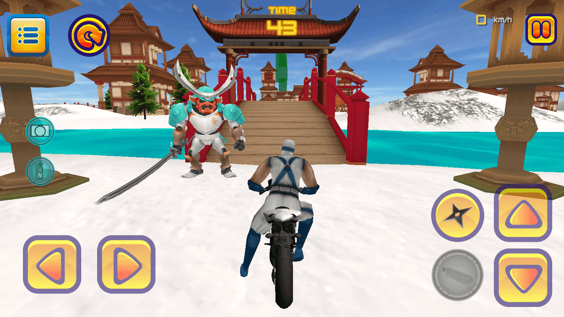 Motorbike Ninja Samurai Chase Game Screenshot