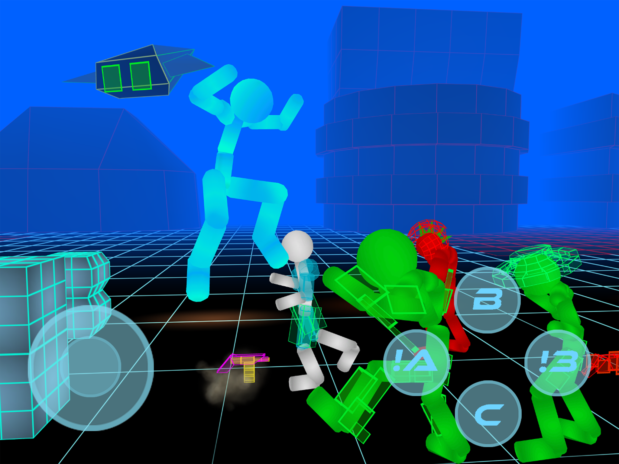 Stickman Neon Street Fighting Game Screenshot