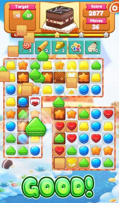 Captura de Tela do Jogo Tasty Cookies - Free Match 3 Puzzle Games