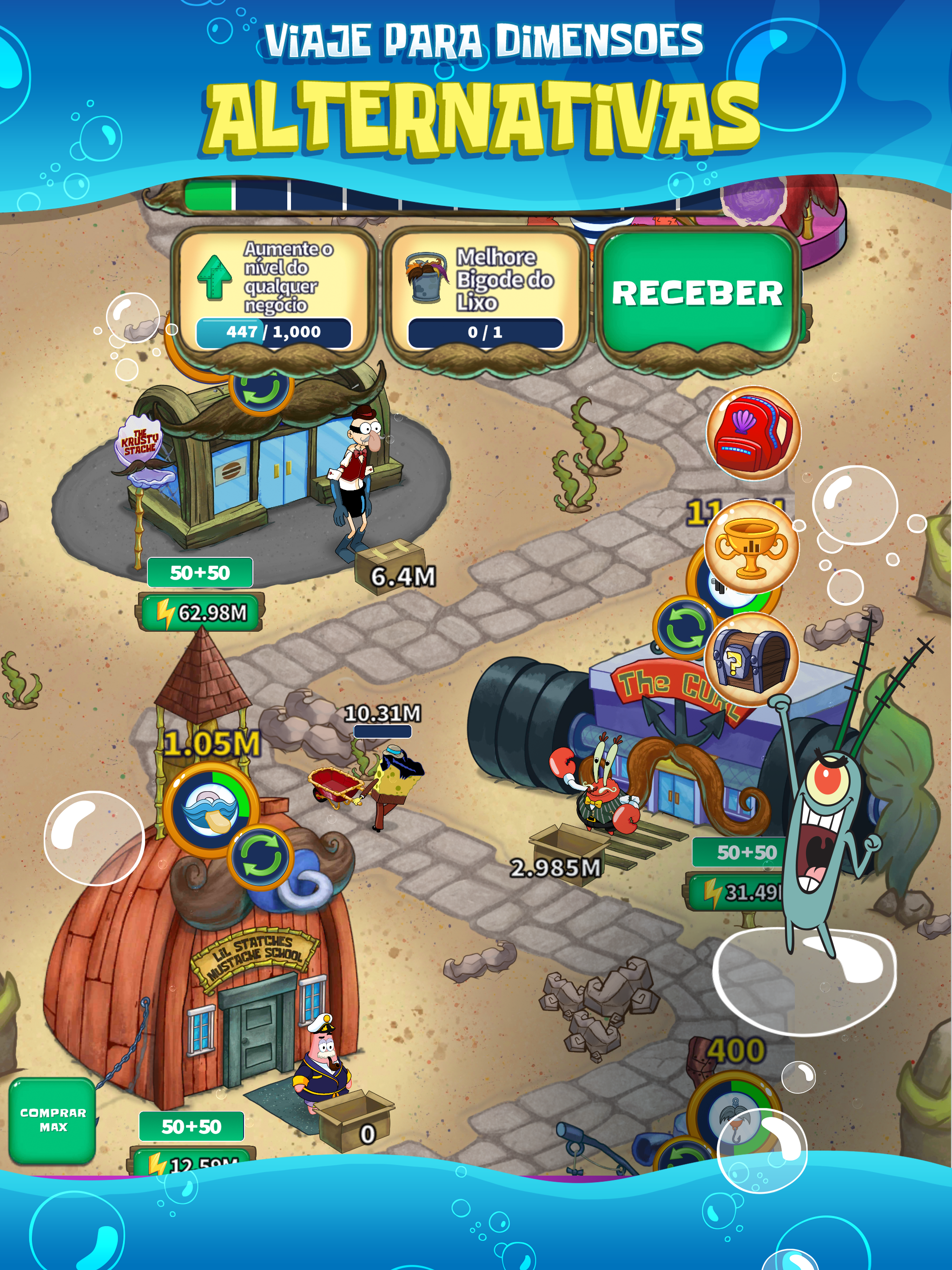 Captura de Tela do Jogo SpongeBob’s Idle Adventures