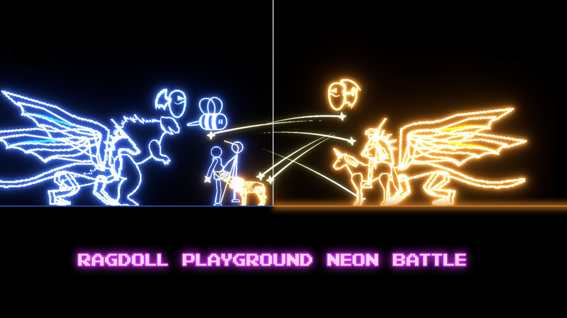 Ragdoll Playground Neon Battle Game Screenshot