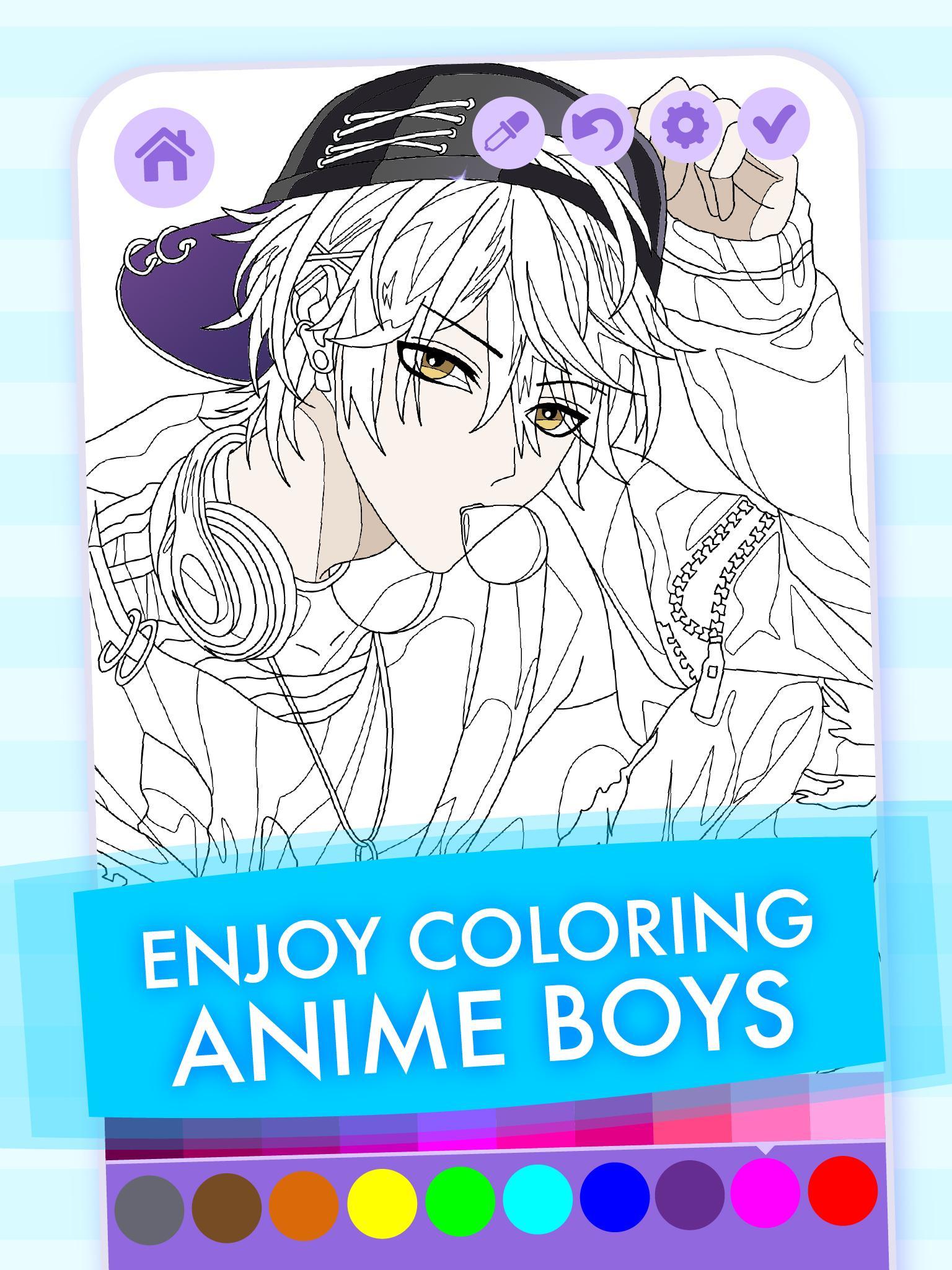 Kawaii Anime Boys Coloring Bookのキャプチャ