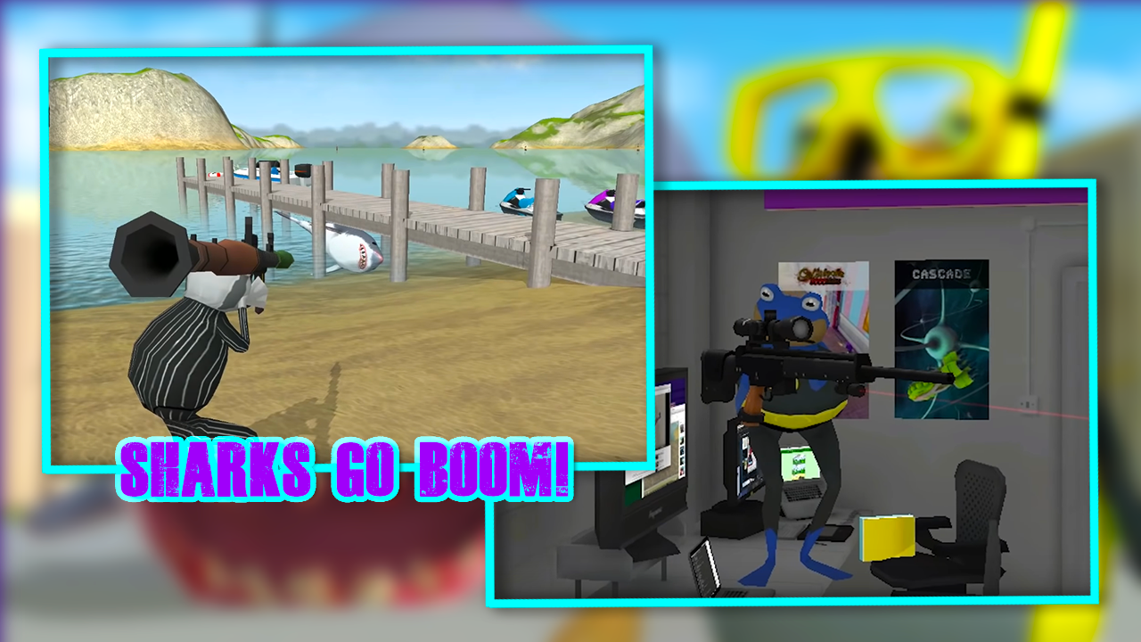 Screenshot of Amazing Frog 3D - SHARKS GO BOOM!