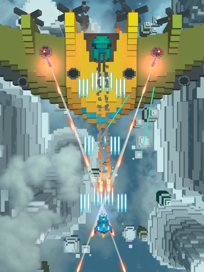 Screenshot of Sky Wings: Pixel Fighter 3D