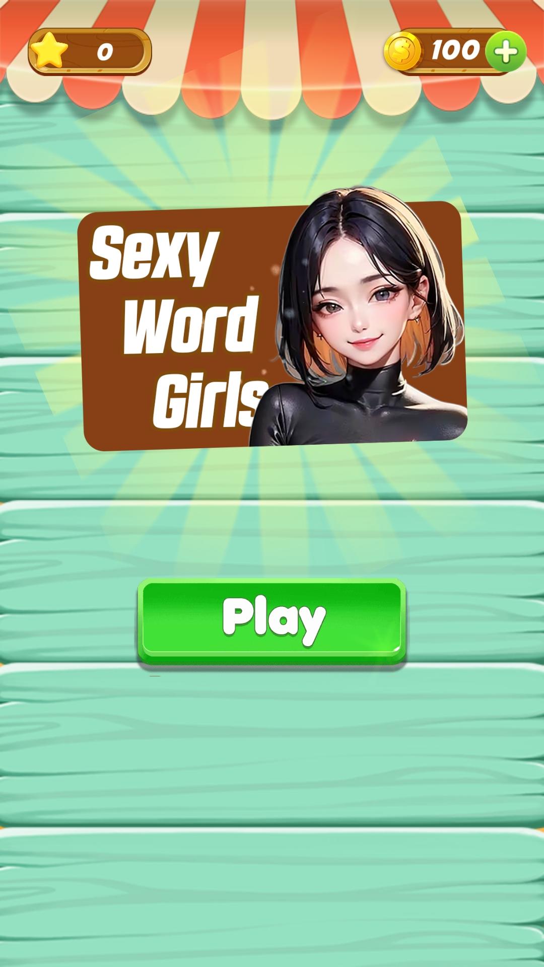 Screenshot of Sexy word girls: line drawing