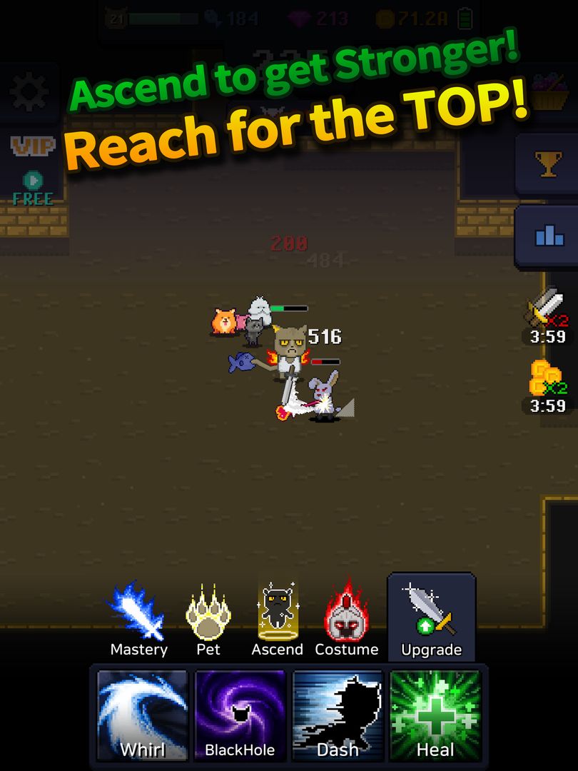 Screenshot of Cat Tower - Idle RPG