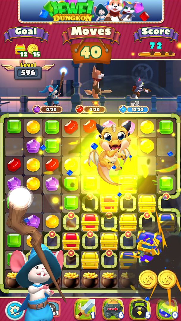 Jewel Dungeon - Match 3 Puzzle ภาพหน้าจอเกม