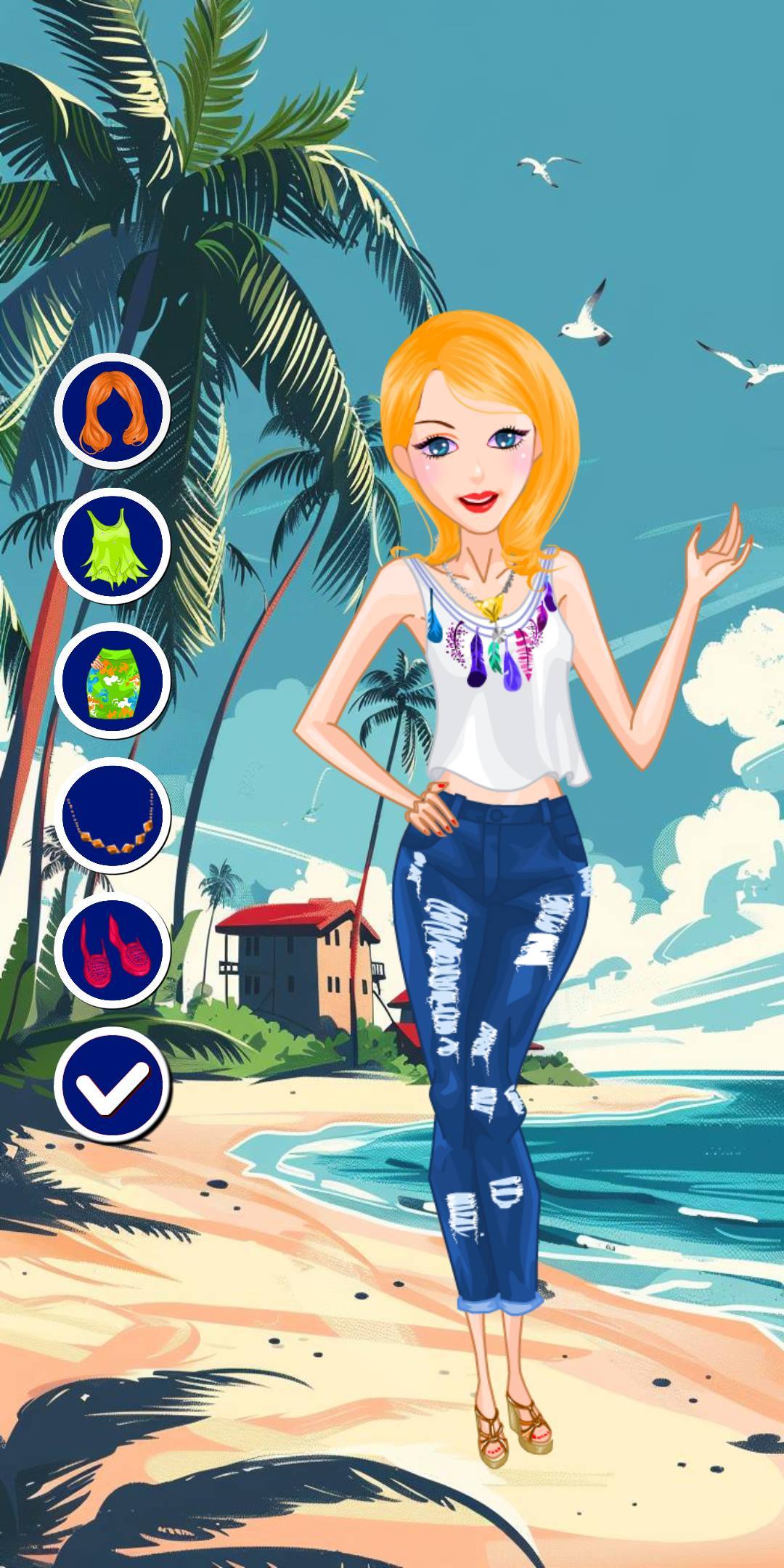 Beautiful in Beach Dress Up Game Screenshot