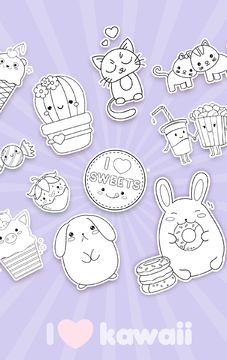 Kawaii Coloring Book Game Screenshot