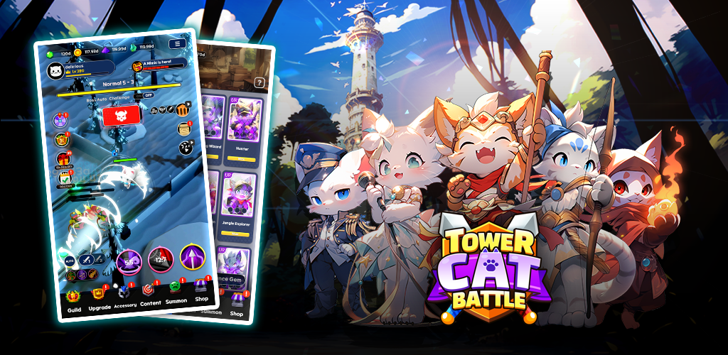 Banner of Tower Cat Battle: Idle Cat RPG 