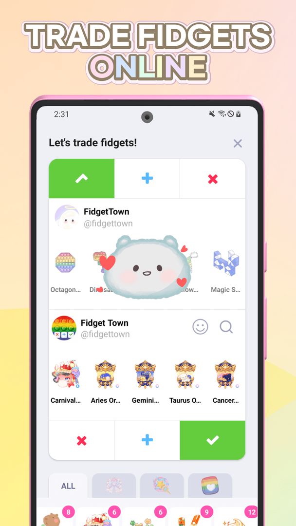 Screenshot of Fidget Town - Fidget trading