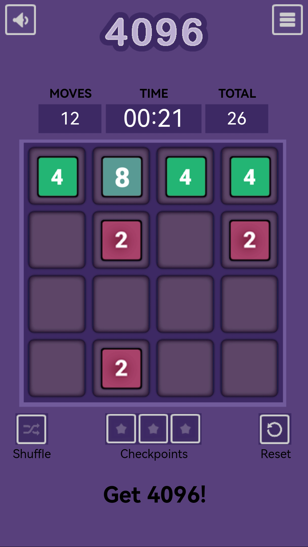 4096 Puzzle Game Moving Number Game Screenshot