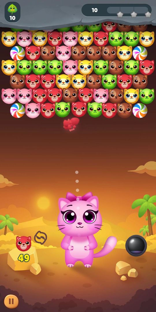 Screenshot of Bubble Shooter Cat - Free Pink Cat Game 2019