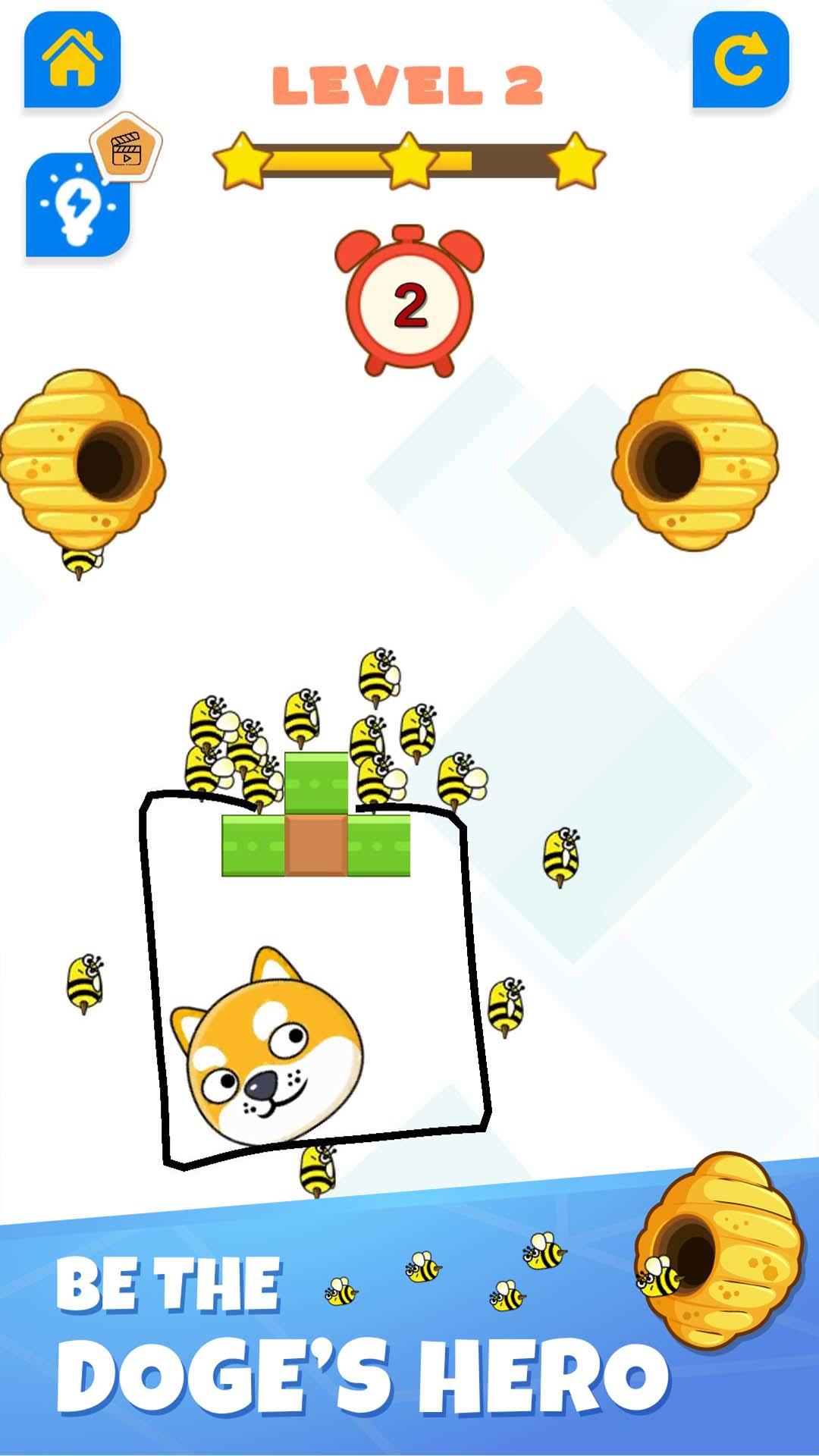 Doge Puzzle: Draw Line To Save ภาพหน้าจอเกม