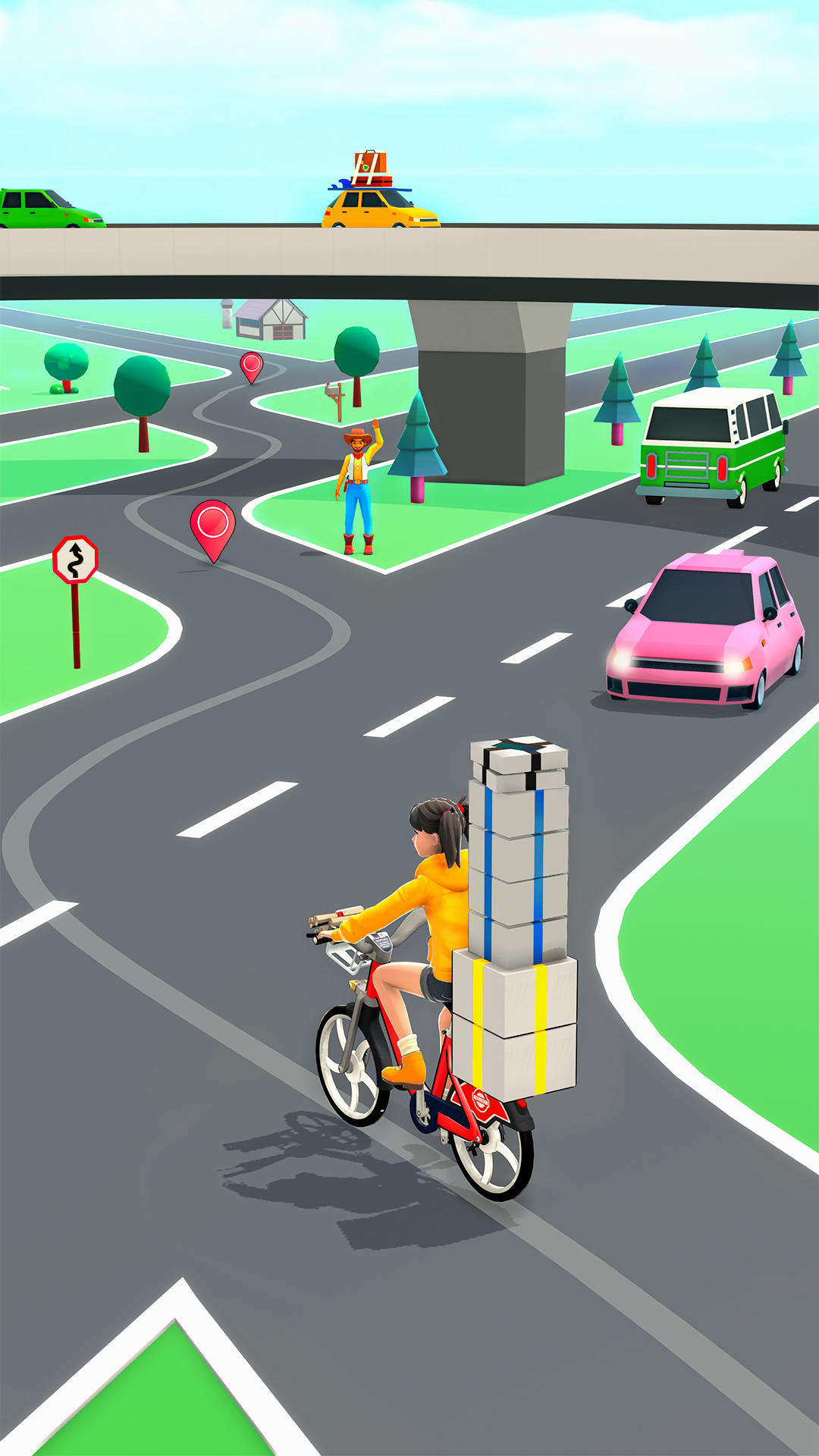 BMX Bike Ticket Delivery Game Game Screenshot