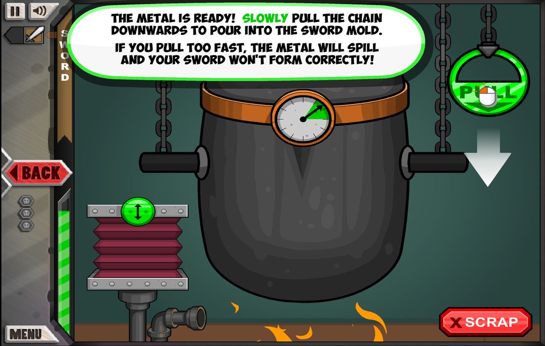 Screenshot of Jack blacksmith on cool math: Fun Craft Game