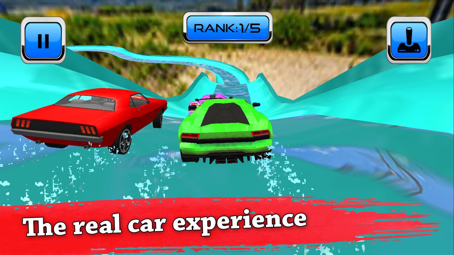 Cuplikan Layar Game Water Slide Car Race and Stunts : Waterpark Race