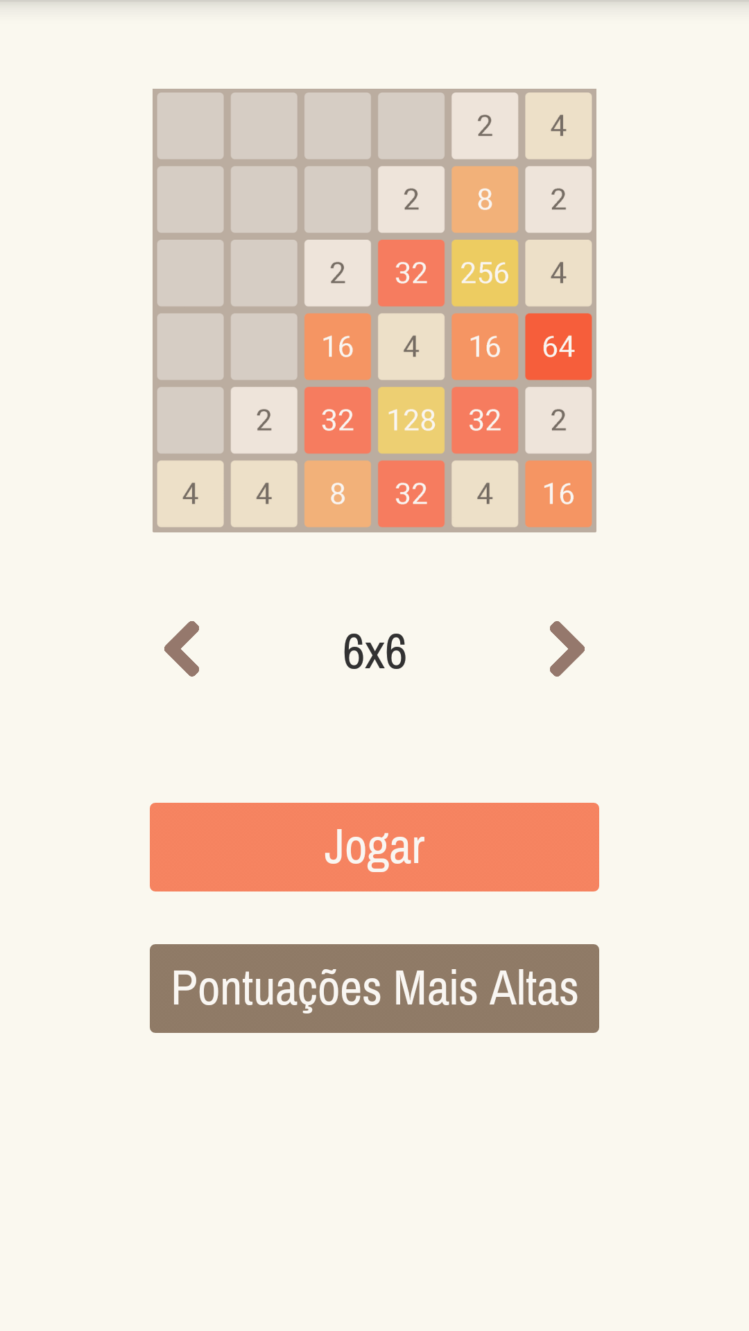 Captura de Tela do Jogo 2048