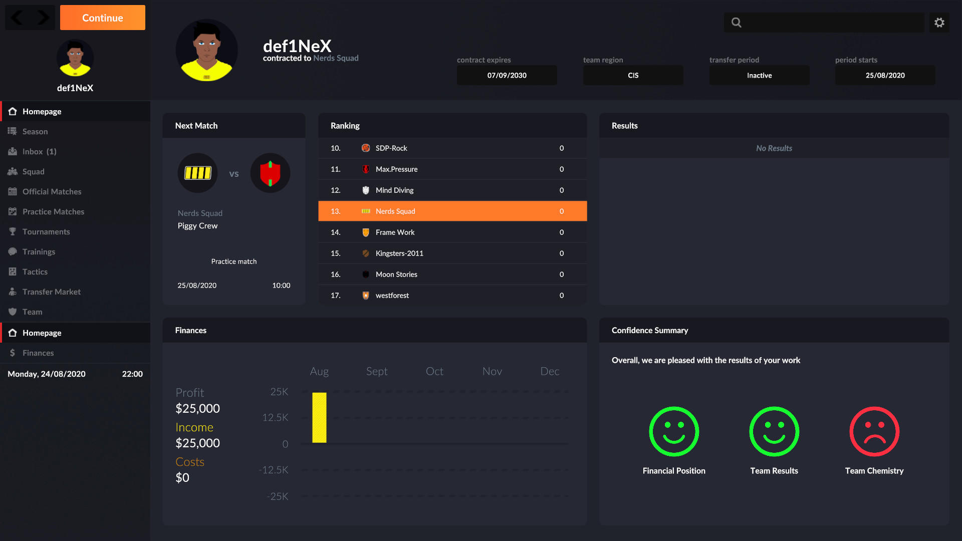 Screenshot of eSports Manager